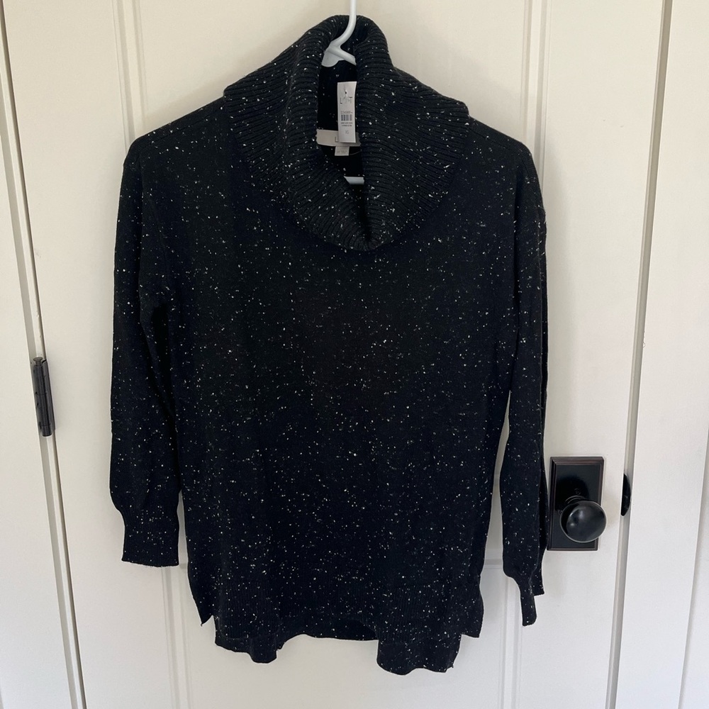 Loft Turtleneck Black Speckled XS Sweater NWT